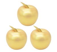 Pack of 3 Faux Fruit Decor Realistic Artificial Golden Apples Lifelike Fruits Golden Fruit Crafts Gold Apples for Home Textiles Christmas Decoration