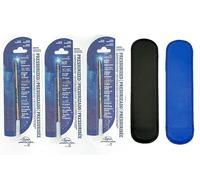 Pack of 3 Fisher Space Pen Medium Point Ink Refills with a Free LPC DIRECT Leather Pen Pouch (Blue)