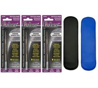Pack of 3 Fisher Space Pen Medium Point Ink Refills with a Free LPC DIRECT Leather Pen Pouch (Purple)