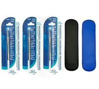 Pack of 3 Fisher Space Pen Medium Point Ink Refills with a Free LPC DIRECT Leather Pen Pouch (Turquoise)