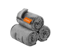 Pack of 3 Flannel Pet Blankets Slate Grey, M (102 x 73 cm)