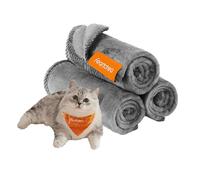 Pack of 3 Flannel Pet Blankets Slate Grey, XS (60 x 40 cm)