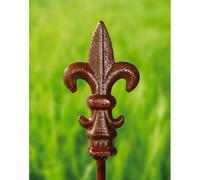 Pack of 3 Fleur De Lys Pin 4Ft, Plant Border Support - Steel - BM/RtR Poppy Forge Brown One Size