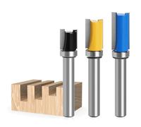 Pack of 3 Flush Cutter 8 mm, Copy Cutter Router Bit for Flush Cutter Ball Bearing Top Trim Carving Tool (3)