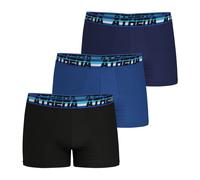 Pack of 3 Full Stretch Hipsters in Cotton Black+Blue+Navy+Blue Waistband