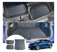 [Pack of 3] GAFAT Tesla Model Y 2024 2023-2021 Boot Mats, Easy to Fold, TPE All-Weather Boot Liner for UK RHD Model Y Car Mats Non-slip, Original 3D Scan High Edge Multifunction Mats [Twice Foldable]