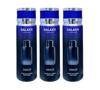 Pack of 3 Galaxy Plus Concept Body Spray 200ml, Fresh Long Lasting Deodorant for Mens & Womens (Savage)