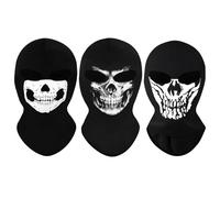 Pack of 3 Ghost Mask Call, Multifunctional Scarf Skull Balaclava Motorcycle Men Halloween Skull Mask Heat and Protective Cloth Skeleton Balaclava