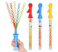 Pack of 3 Giant Bubble Swords 45cm with 5 Loop Wands & Bubble Solution Kids Bubble Blowers Set Outdoor Garden Toys Party Bag Fillers Summer Beach Wedding Favour Children Age 3+