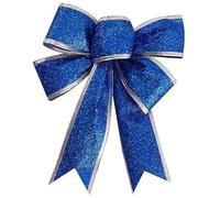Pack of 3 Glitter Christmas Bows Large Christmas Tree Bow Christmas Tree Decoration Bows Christmas Tree Topper Bow for Christmas Wedding Party Decoration, Blue
