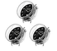Pack of 3 Glitter Diamonds Case for Xiaomi Watch S4 41 mm Protective Case, Hard PC Bumper Case Bling Case Smartwatch Cover for Women Girls (Clear/Clear)