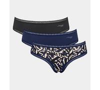 Pack of 3 Go Crush Hipsters in Cotton Blue navy+black+printed