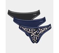 Sloggi Womens GO Crush Thongs (3 Pack) - Blue Polyamide - Size Large