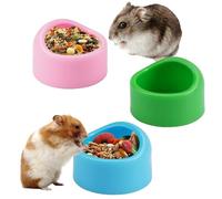 Pack of 3 Hamster Food Bowls, Hamster Plastic Food Bowls, Tri-Colour Hamster Bowl, Small Animals, Anti-Bite Hamster Feeding Bowl, for Guinea Pigs, Hamsters, Chinchilla