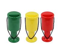 Pack of 3 - Hand Held Rounded Plastic Collection Box. Traffic Light Colours - Charity Box- Money Box ( 1 Red- 1 Green - 1 Yellow)