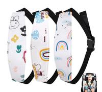 Pack of 3 Headrest Car Children's Head Holder Child Seat, Adjustable Head Holder Car Sleep Child, Child Seat Accessories Headband, for Cars and Prams (Rainbow, Lion, Animal, Random Pattern)