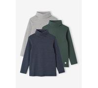 Pack of 3 High Neck Tops for Boys english green