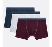 Pack of 3 Hipsters in Stretch Cotton burgundy/navy blue