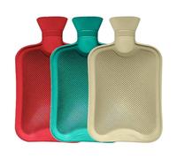 Pack of 3 Hot Water Bottles Natural Rubber Large Hot Water Bottle 2L Large Capacity | Ribbed Hot Water Bag for Pain Relief Secure & Leakproof