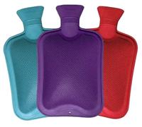 Pack of 3 Hot Water Bottles - x3 Natural Rubber 2 Litre Hot Water Bottles - Perfect Hot Water Bag for Pain Relief (Red, Blue & Purple)