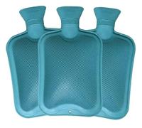 Pack of 3 Hot Water Bottles - x3 Natural Rubber 2 Litre Hot Water Bottles - Perfect Hot Water Bag for Pain Relief (Blue)