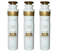 Pack of 3, I Am White Poudree Air Freshener, Arabic Design, 300 ml, White and Gold