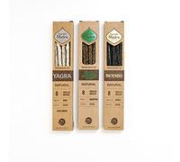 Pack of 3 Incense 100% Natural Yagra from India, Ruda and Rosemary from Argentina and Olibanon Incense of Africa - Packs of 8 Thick Sticks with Extra Lasting