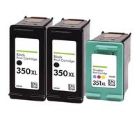 Pack of 3 Ink Cartridges Compatible with HP 350-351 XL Black & Colour for DeskJet, OfficeJet and PhotoSmart HP Printers