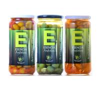 Pack of 3 Jars of Flavored Olives - Mojo Picon + Squeaks + Straightened Verdial (Grandmother's Recipe) 700 g / Jar - Product of Jaén