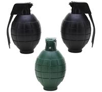 Pack of 3 Kids Army Toy Hand Grenades With Flashing Light & Sound - Role Play Police SWAT Mission, Pretend Fancy Dress Playset (3 Hand Grenades)