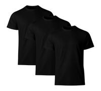 Pack of 3 Kids Plain T-Shirts - Unisex Boys & Girls Short Sleeve Crew Neck Tops | 100% Cotton School & PE Uniform Tee | Soft, Breathable Everyday Basics Black
