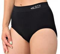 Pack Of 3 Ladies Briefs Womens Seamless High Waist Stretch Soft Comfort Knickers Tummy Support Control Underwear Shapewear Slimming Panties Bikni Brief Pants By STV (Black,M)
