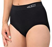 Pack of 3 Ladies Briefs Womens Seamless High Waist Stretch Soft Comfort Knickers Tummy Support Control Underwear Shapewear Slimming Panties Bikni Brief Pants By STV (Black,XXL)