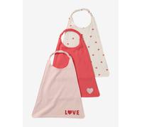 Pack of 3 Large Bibs, Essentials pale pink