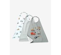 Pack of 3 large bibs for kids aqua green