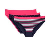 Pack of 3 Les Pockets Knickers in Stretch Cotton striped + plain + polka dots