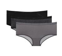 Pack of 3 Les Pockets Shorts in Stretch Cotton Black Print + Taupe Print + Black