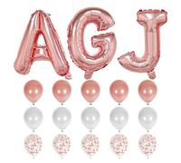 Pack Of 3 Letter Balloons, 15 Round Balloons With Ribbons And 1 Piece Dot Glue, Balloon Set, Jga Balloon Decoration, Bachelorette Party For Women, Background Props