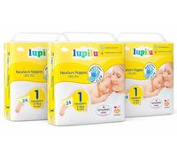 (Pack of 3) Lupilu Baby Newborn Nappies, Size 1, 2-5kg, 3 x 24 (72 Nappies)