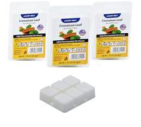 Pack of 3 Luxury Highly Scented 100% Pure Essential Oil Wax Melts/Tarts Cinnamon Fragrance 18 Pcs Cubes.