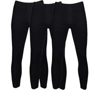 Pack of 3 Men's Extreme Hot Thermal Underwear Long John Brushed Inside Free Post Size S-XXL (Small, Black)