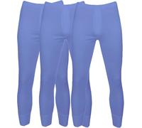 Pack of 3 Men's Extreme Hot Thermal Underwear Long John Brushed Inside Free Post Size S-XXL (Small, Blue)