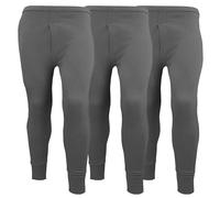Pack of 3 Mens Thermal Underwear Trousers Long Johns Base Layer Extreme Hot Brushed Inside Ultra Soft Trousers Leggings Pants Charcoal