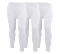Pack of 3 Mens Thermal Underwear Trousers Long Johns Base Layer Extreme Hot Brushed Inside Ultra Soft Trousers Leggings Pants White