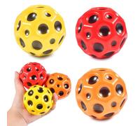 Pack of 3 Moon Ball, 66 mm Astro Jump Ball, High Jumps, Rubber Ball, Space Ball, Moonball, Make a Banging Noise, Bounce Ball Bouncing Ball for Children, High Bounce Hole Ball, Moon Ball, Lava Ball (D)