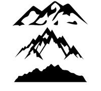 Pack of 3 Mountain Adventure Waterproof Decal - Car Bumper Sticker - Car Stickers and Decals - Wall Decal - Campervan Decals - Van Stickers (Small, Black)
