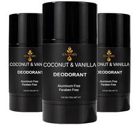Pack of 3 Natural Deodorant Coconut & Vanilla Scent Alcohol & Aluminum-Free, Vegan, Long-Lasting 72 Hours Odor Protection Paraben-Free (75 ml)