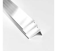 Pack of 3 nielsen Aluminium L-Shaped Angle Profile, Natural Mill Finish 2000x20x10 mm, Thickness 1.5mm, Length 2m, Corner Trim, Edge Protection, Finishing and Decoration