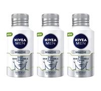 Pack of 3 NIVEA MEN Skin & Stubble Face Moisturiser for Sensitive Skin 125ml