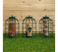Pack Of 3 Nut Seed & Fat Ball Bird Feeders With Squirrel Guard